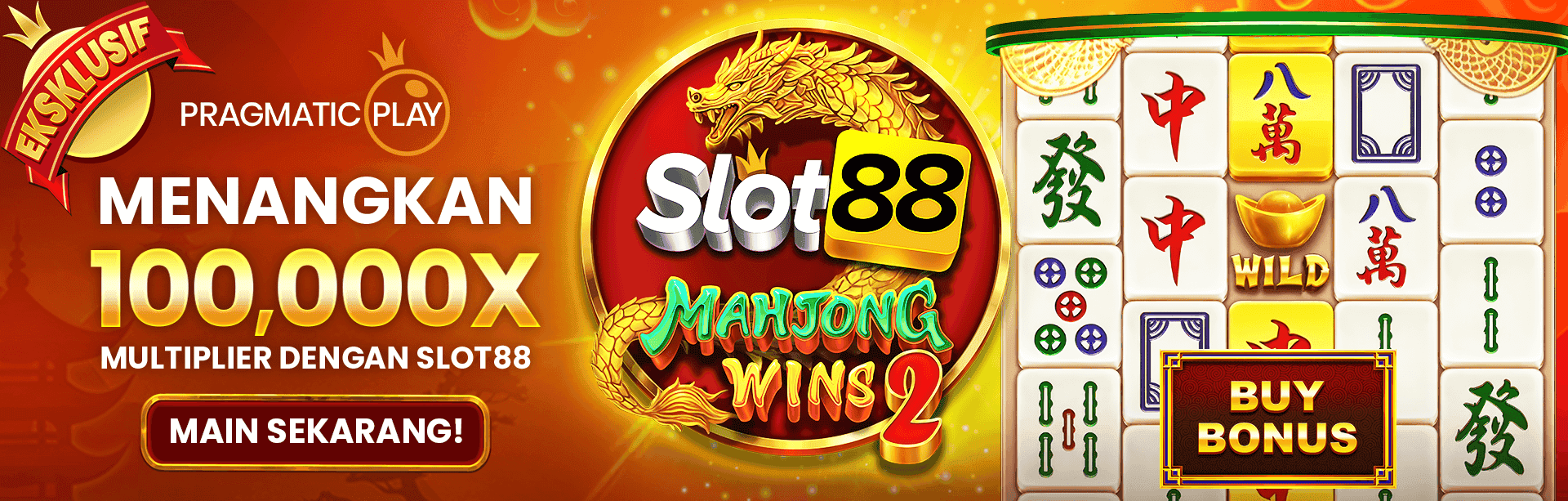 SLOT777 X PGSPLAY - SLOT88 MAHJONG WINS 2 GAME PROMO BANNER